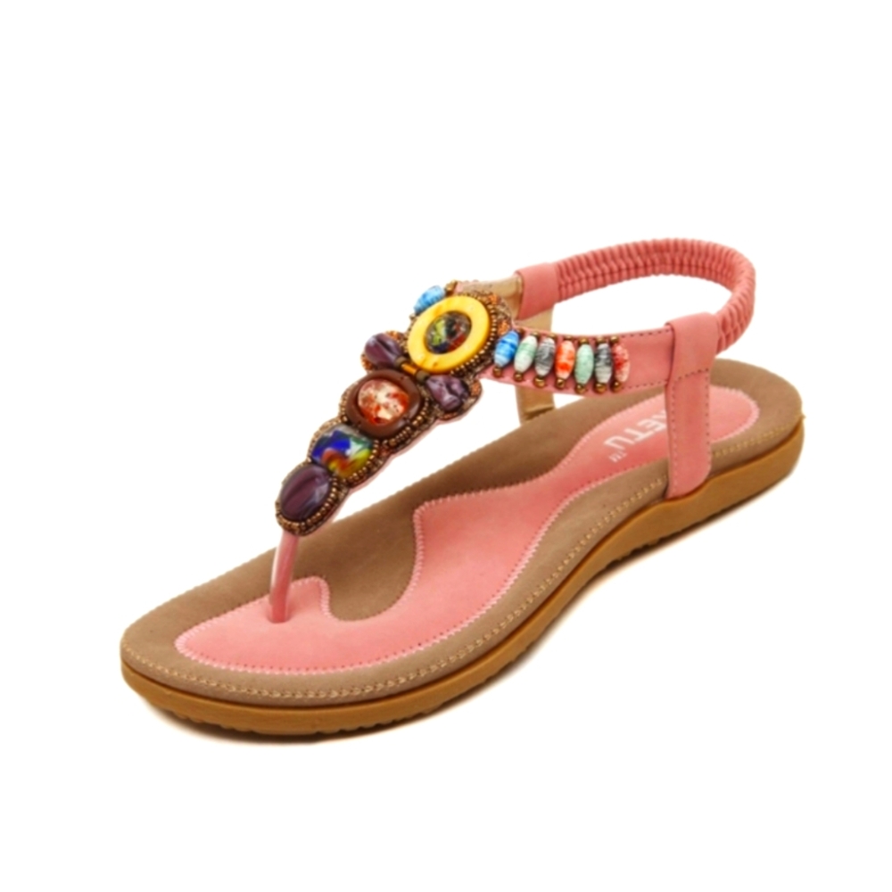 NEW! Bohemian Beaded Slingback Pink Sandal